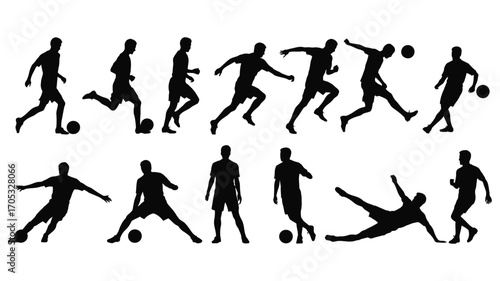 Wallpaper Mural Soccer Player Silhouette Vector Illustration Set Torontodigital.ca