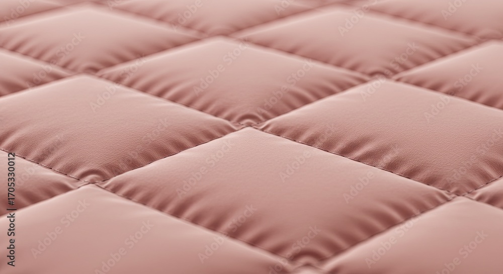 Naklejka premium Quilted Pink Texture Fabric with Stitched Diamond Pattern Close Up