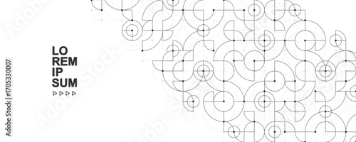 Modern abstract texture background with circles lines and dots shapes. Circles lines and dots geometric pattern for poster, header, web banner, footer, website, presentation