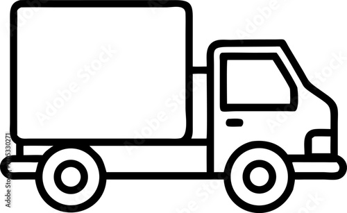 Vector art of delivery truck in simple line art style