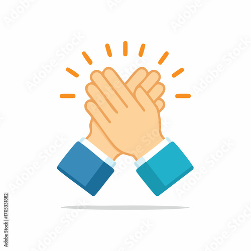 High Five Celebration of Teamwork.