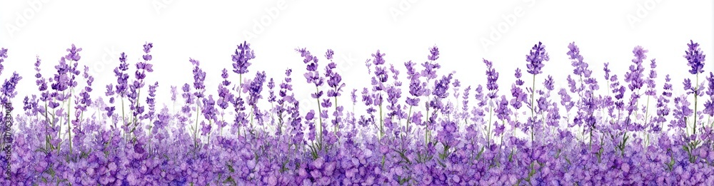 Naklejka premium Lavender field against white background (1)