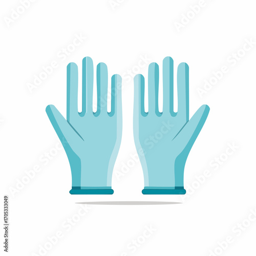 Pair of Light Blue Disposable Protective Gloves.