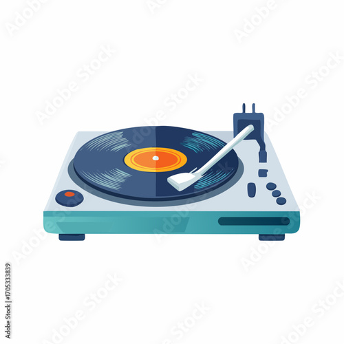 Retro Vinyl Record Player with Turntable.