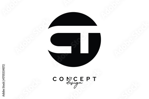 CT Creative Negative Space Circle Monogram Logo Design