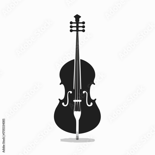 Silhouette of a Double Bass Musical Instrument.