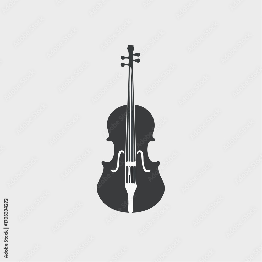 Fototapeta premium Silhouetted Cello Musical Instrument.
