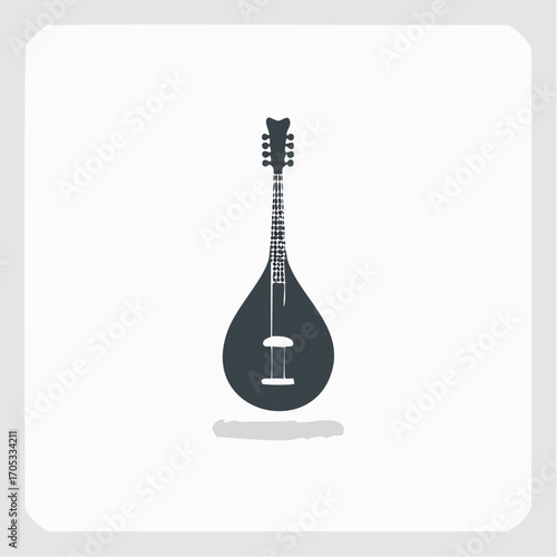 Silhouette of a Traditional Stringed Instrument.