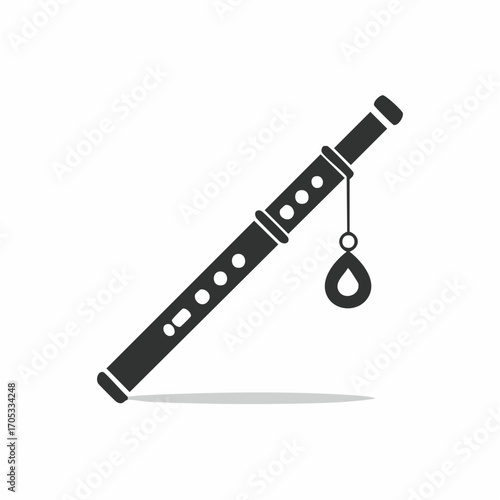 Silhouette of a Traditional Indian Flute.
