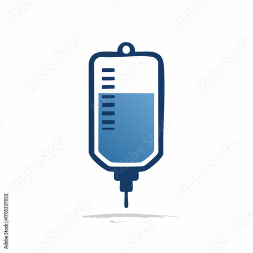 Simple Outline of an IV Fluid Bag.