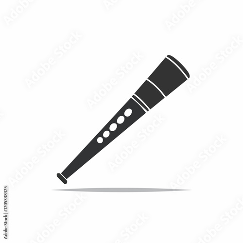 Simple Silhouette of a Traditional Wind Instrument.