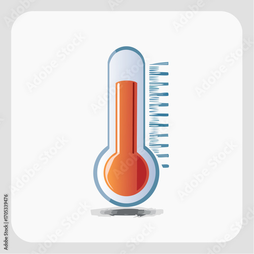 Simple Thermometer Icon with Scale.