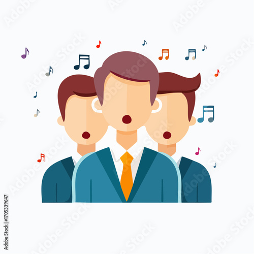 Singing Men in Suits Group Vocal Performance.