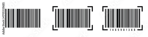 Realistic barcode. Barcode icon. Simple Fake Barcode vector icon. Black barcode icon. Collection of barcode icon for product identification, retail vector design element. Vector illustration eps 10.