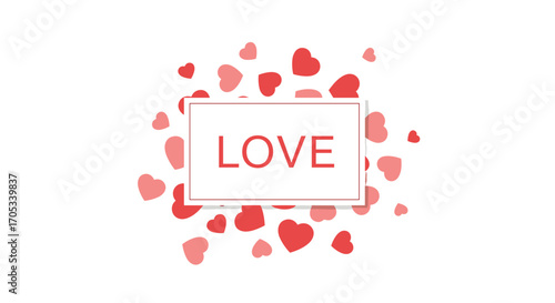 Celebrating the timeless emotion of love with a cascade of hearts.