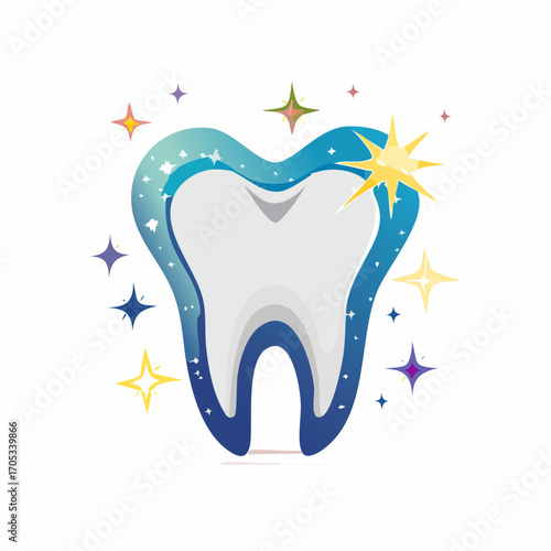 Sparkling Clean Tooth Illustration 2.