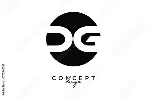 DG Creative Negative Space Circle Monogram Logo Design