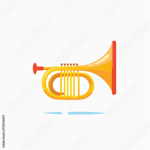 Vibrant Cartoon Trumpet Illustration.