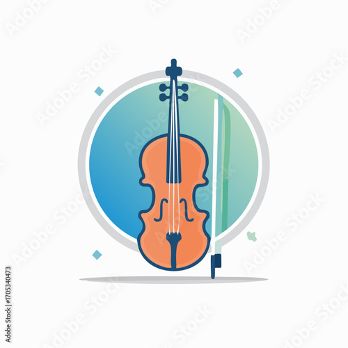 Vibrant Illustration of a Classical Violin.