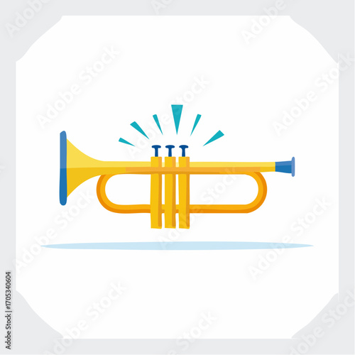 Vibrant Yellow Trumpet Illustration.