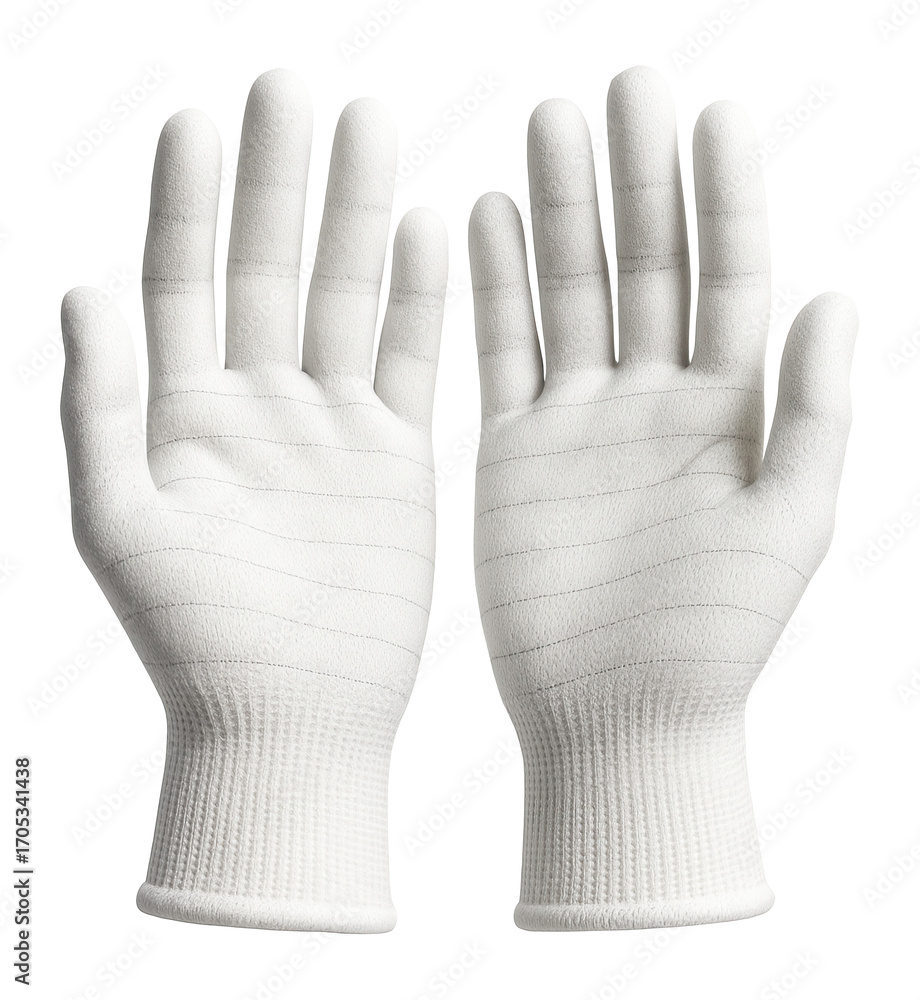 Obraz premium Pair of white anti-static gloves with conductive fibers