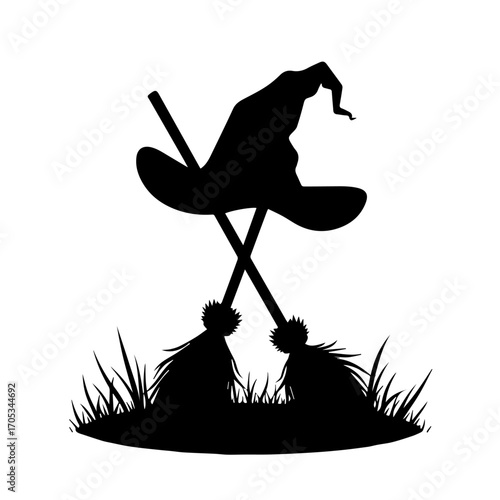 witch broom & hat banner