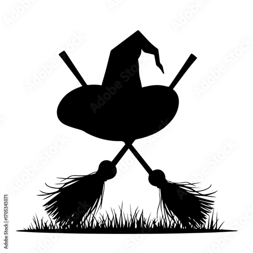 witch broom & hat banner