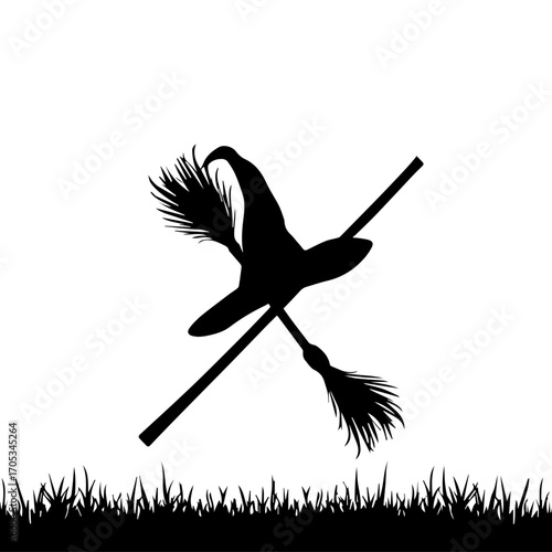 witch broom & hat banner