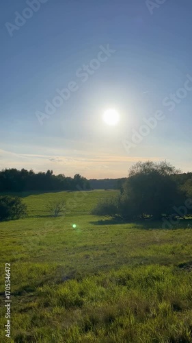 Sunset over the hill