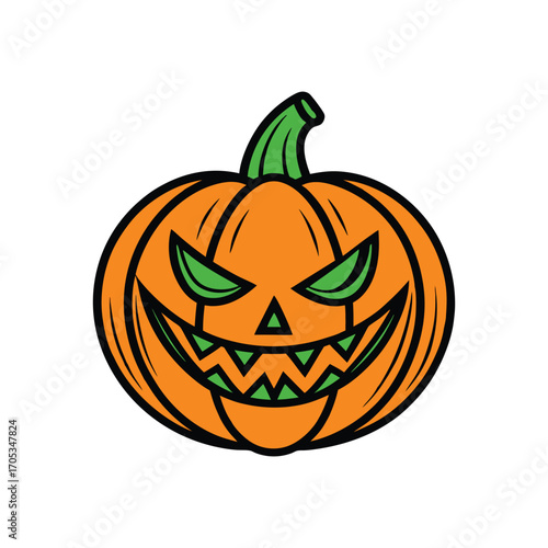 Colorful pumpkin illustration for Halloween Icon