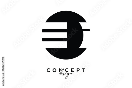 EI Creative Negative Space Circle Monogram Logo Design