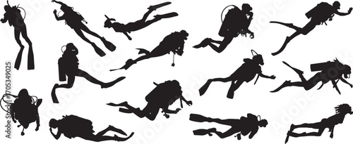 scuba diver silhouette, underwater diving vector, swimmer shadow outline, scuba gear silhouette, ocean diving cartoon, underwater diver icon, professional scuba sketch, water divers design, sea diving