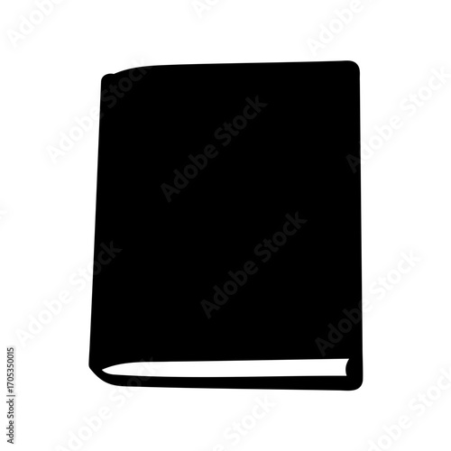 Simple Silhouette of a Hardcover Book Against a White Background Display