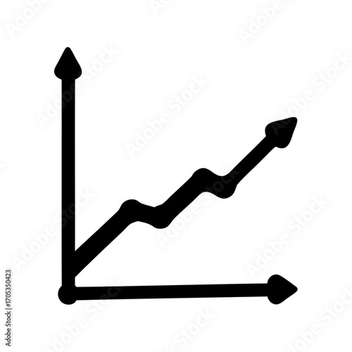 Visual representation of a fluctuating increase trend over time, using a graph