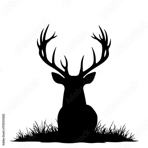 deer head silhouette, deer, animal, vector, reindeer, illustration, silhouette, wild, antler, mammal, nature, stag, head, wildlife, buck, antlers ,cartoon, elk, horn, horns, design, brown, hunting, cu