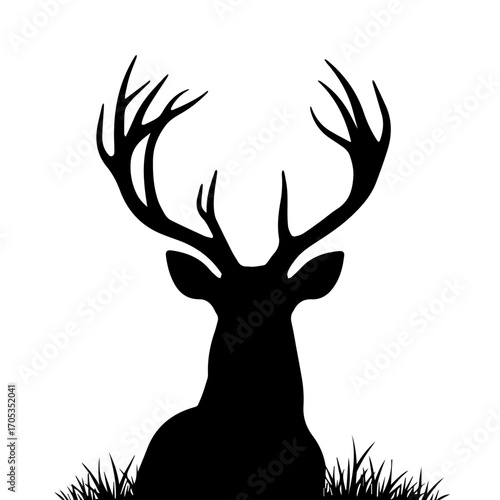 deer head silhouette, deer, animal, vector, reindeer, illustration, silhouette, wild, antler, mammal, nature, stag, head, wildlife, buck, antlers ,cartoon, elk, horn, horns, design, brown, hunting, cu