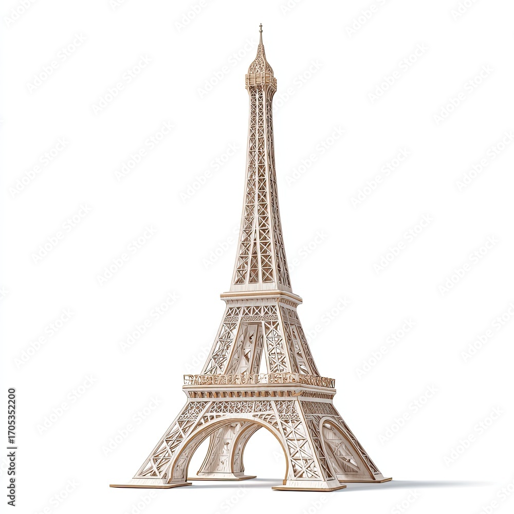 Obraz premium Detailed, light beige Eiffel Tower model