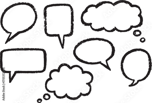 crayon speech bubble vector set – hand drawn doodle chat balloon shapes.eps