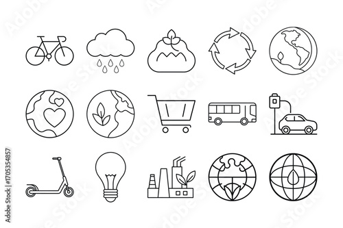 Travel and Vacation Outline Icon Set Minimal Tourism Holiday Adventure Destination Line Art Collection