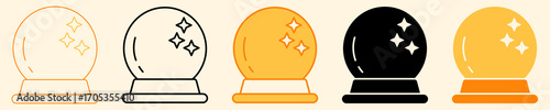 Crystal Ball Icon Set Multiple Style Collection