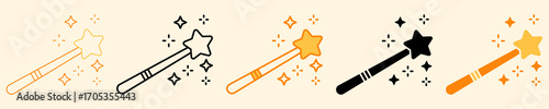 Magic Wand Icon Set Multiple Style Collection