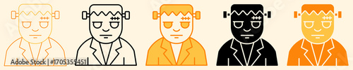 Frankenstein Icon Set Multiple Style Collection
