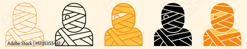 Mummy Icon Set Multiple Style Collection
