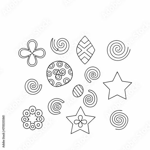 Cute hand drawn set of empty checkbox for check and cross mark diary note elements with check boxes in the shape of flower star heart circle cloud for weekly planner bullet journal notebook
