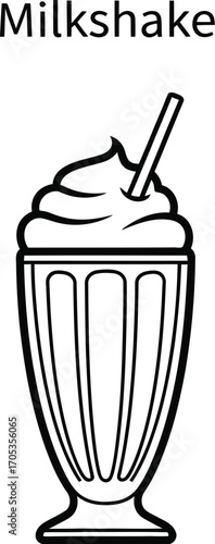 Milkshake, a sweet and creamy beverage made with milk, ice cream, and flavoring