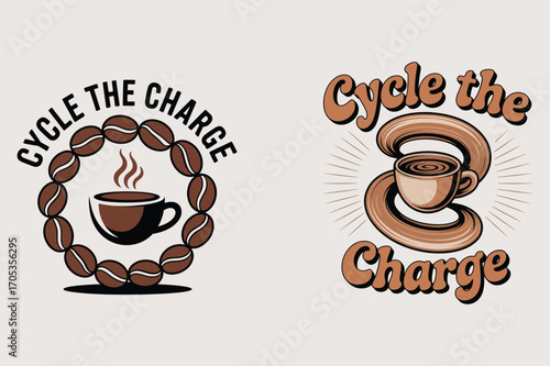 Coffee cup bean circle steam beans