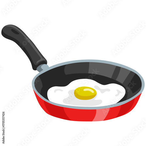 Fried Egg in Frying Pan Illustration Vector