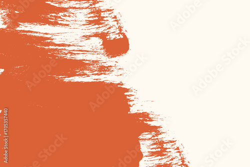 Grunge orange messy brush stroke background. Grunge texture banner template with space for text and orange grunge smudge for presentations, cover, ad, website, poster, card