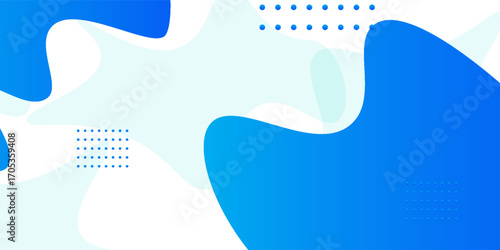Modern abstract background with blue fluid organic shapes and dotted patterns on white. Clean and minimal design, vector eps10