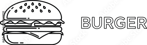 Burger icon, a simple and minimalist design for fast food